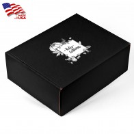 Screen Printed Corrugated Box Large 11x9x4 For Mailers, Gifting And Kits (Black Box Print, 1/0, Matte)