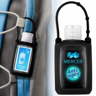 2oz. Silicone Travel Sleeve Keychain Holder with Hand Sanitizer