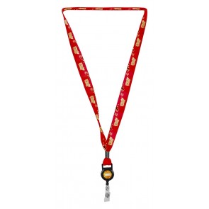 3/4" LA-460 Attachment Sublimation Lanyard w/ Retractable Badge Holder