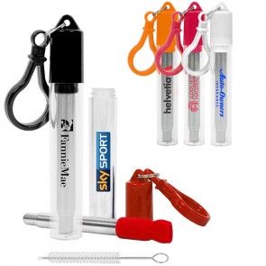 Telescopic Stainless Steel Straw with Cleaning Brush		